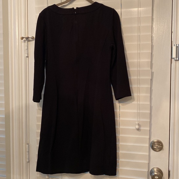Black Ponte Knit Dress Long Sleeve Nearly New - Picture 5 of 5